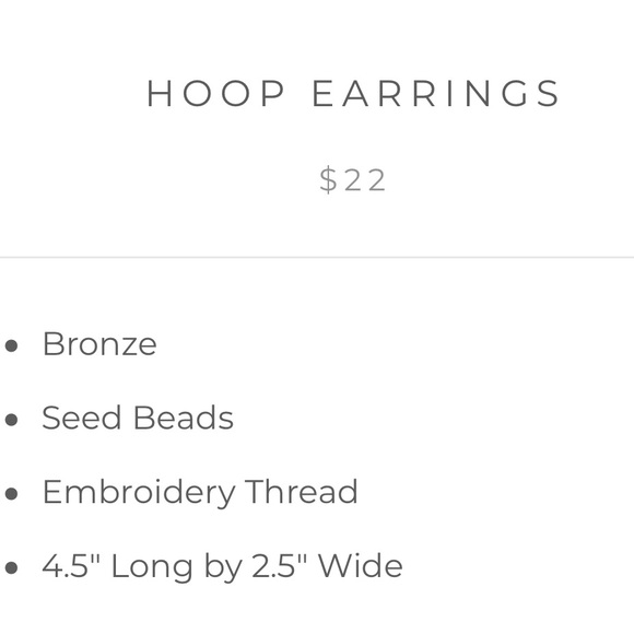 Hoop earrings, Bronze and beads - Picture 2 of 3